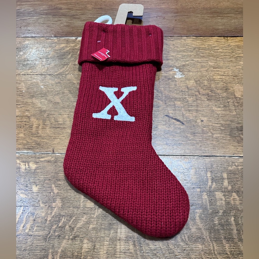 Wonder shop Christmas stocking NWT letter X‎